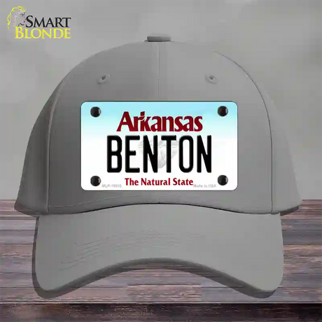 Benton Arkansas Novelty License Plate Hat Cotton / Gray