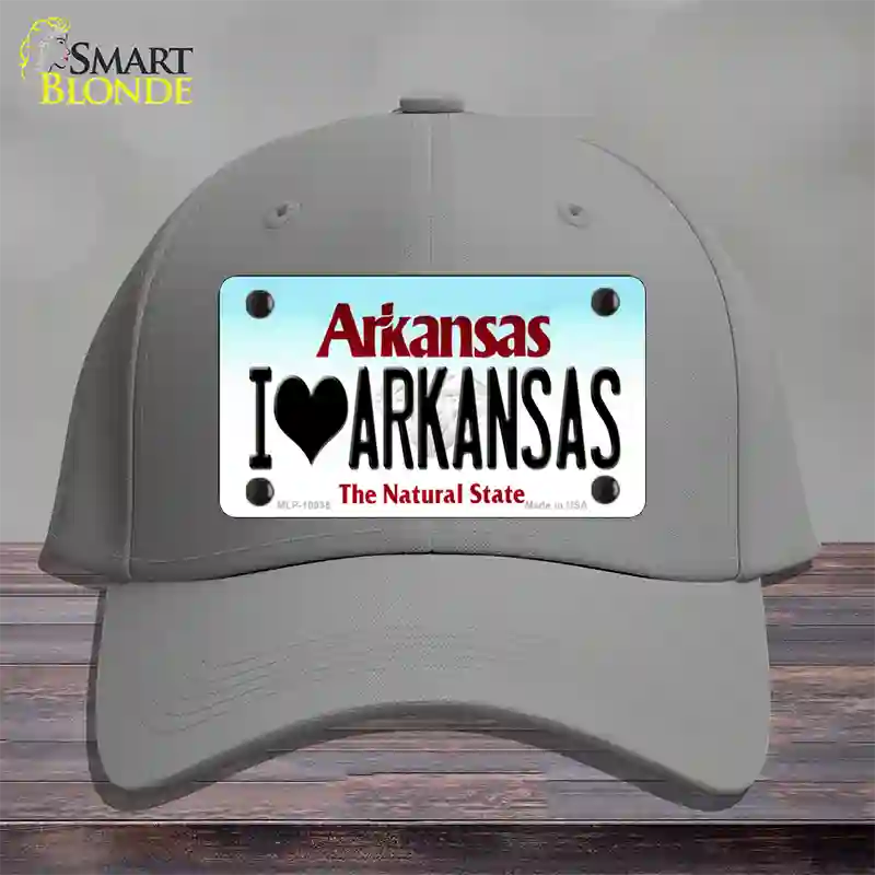 I Love Arkansas Novelty License Plate Hat Cotton / Gray