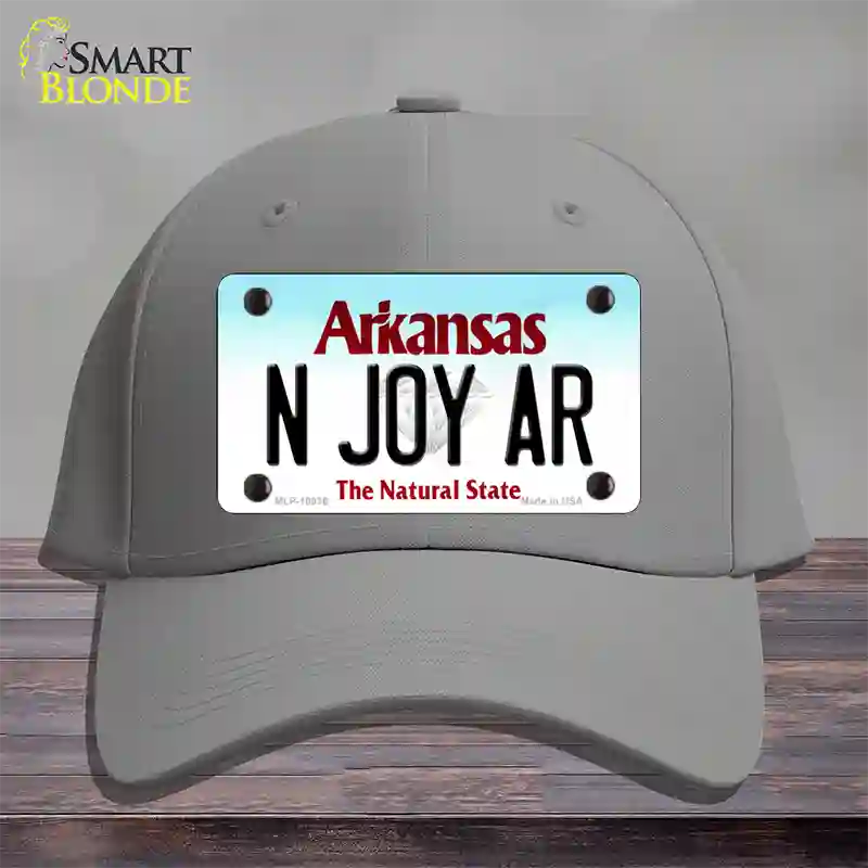 N Joy AR Arkansas Novelty License Plate Hat Cotton / Gray