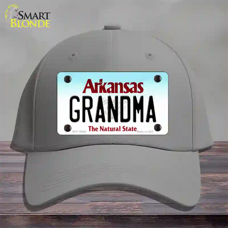 Grandma Arkansas Novelty License Plate Hat Cotton / Gray