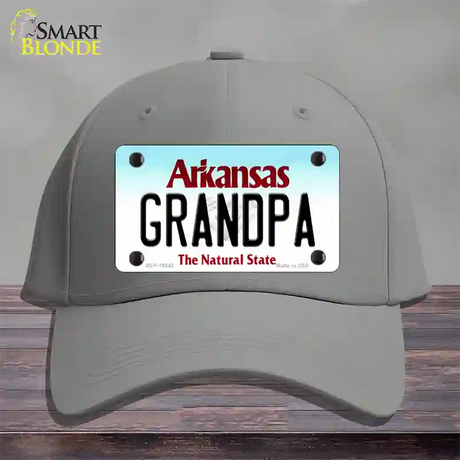 Grandpa Arkansas Novelty License Plate Hat Cotton / Gray