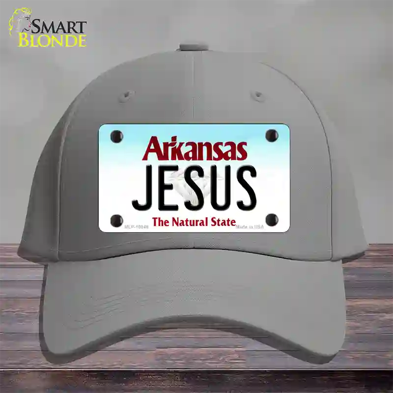 Jesus Arkansas Novelty License Plate Hat Cotton / Gray