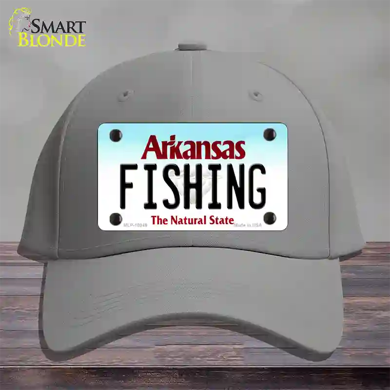 Fishing Arkansas Novelty License Plate Hat Cotton / Gray