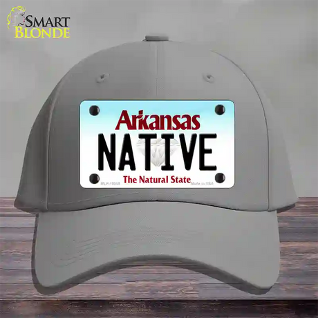 Native Arkansas Novelty License Plate Hat Cotton / Gray