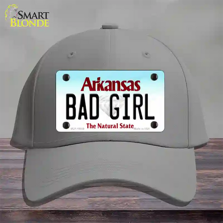 Bad Girl Arkansas Novelty License Plate Hat Cotton / Gray