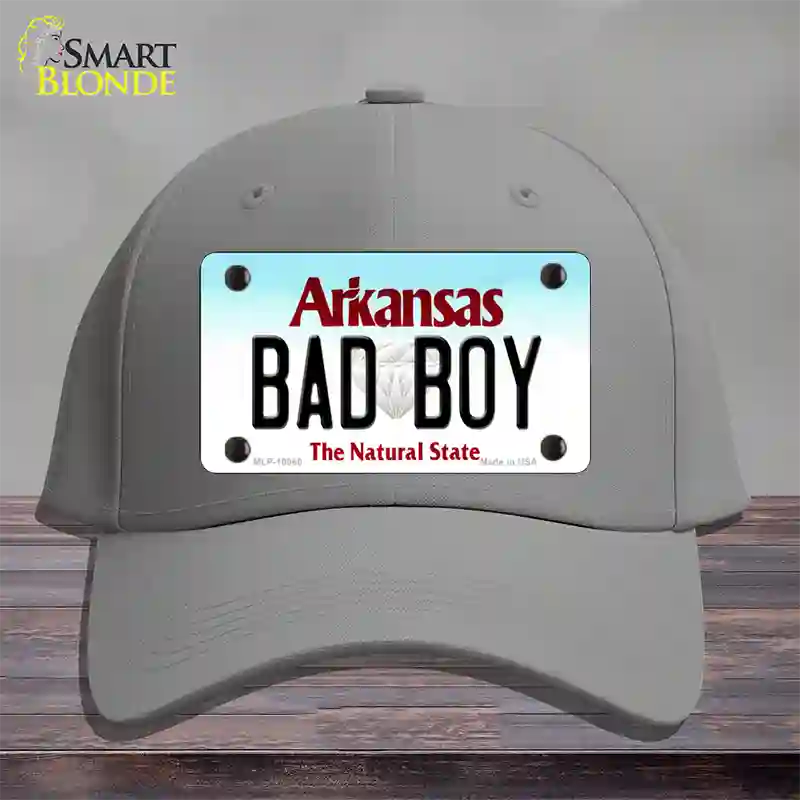 Bad Boy Arkansas Novelty License Plate Hat Cotton / Gray