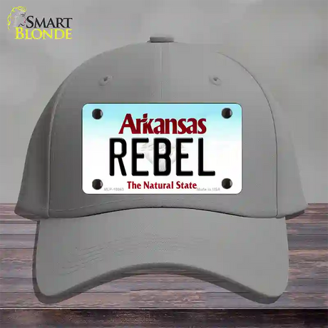 Rebel Arkansas Novelty License Plate Hat Cotton / Gray