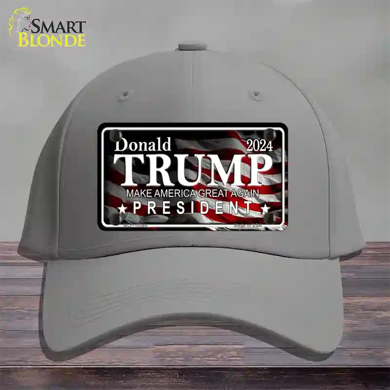 Trump 2024 Novelty License Plate Hat Cotton / Gray