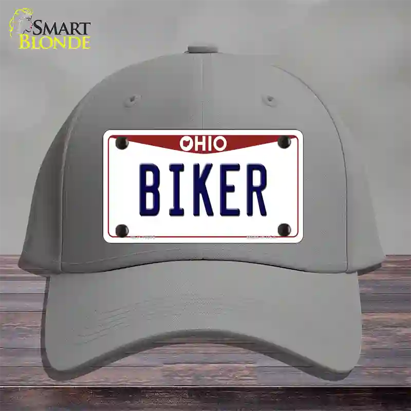 Biker Ohio Novelty License Plate Hat Cotton / Gray