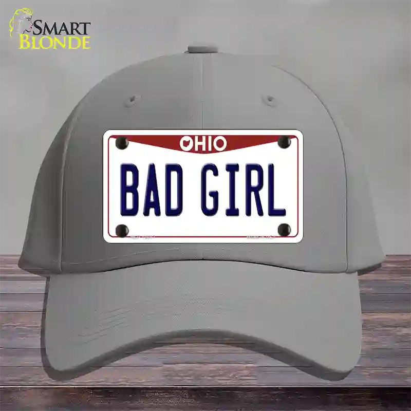 Bad Girl Ohio Novelty License Plate Hat Cotton / Gray