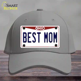 Best Mom Ohio Novelty License Plate Hat Cotton / Gray