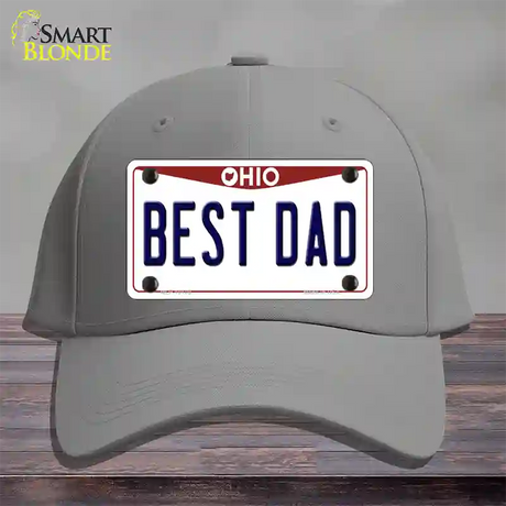 Best Dad Ohio Novelty License Plate Hat Cotton / Gray