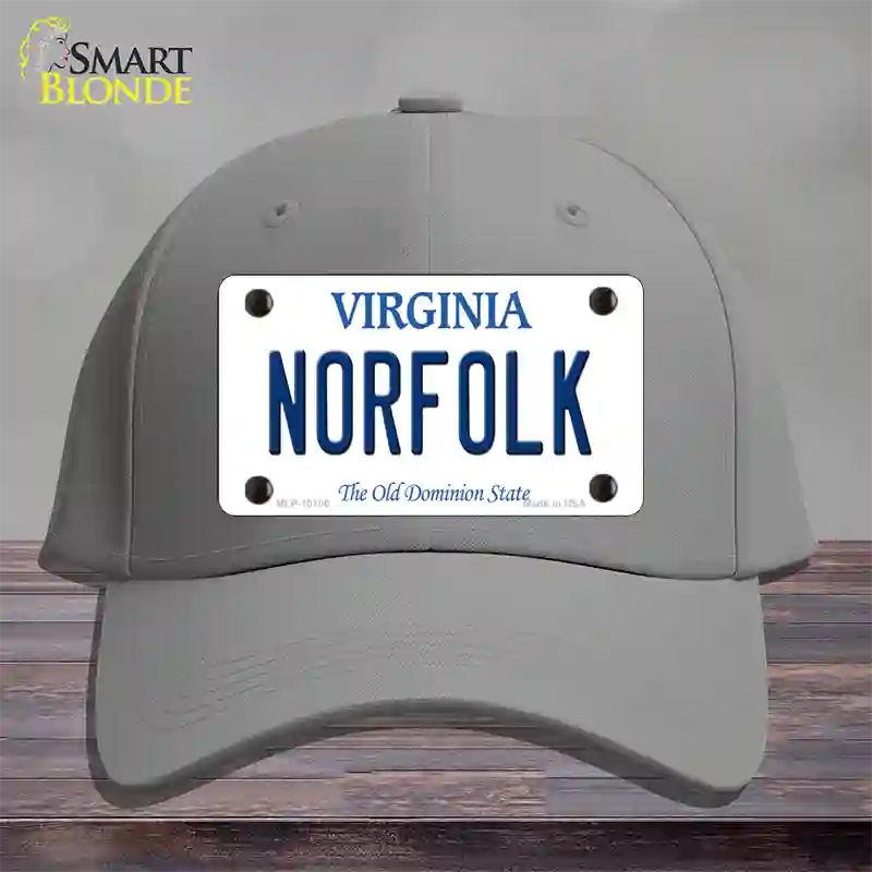 Norfolk Virginia Novelty License Plate Hat Cotton / Gray