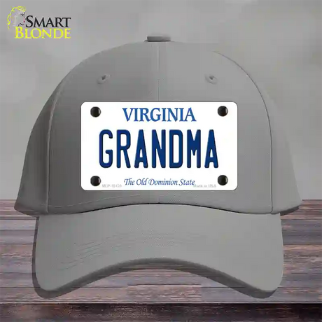 Grandma Virginia Novelty License Plate Hat Cotton / Gray