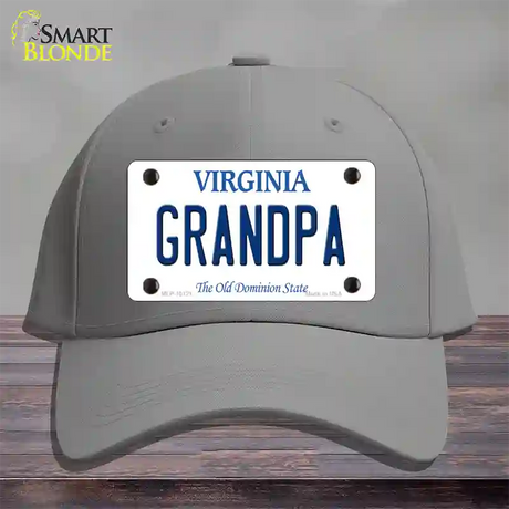 Grandpa Virginia Novelty License Plate Hat Cotton / Gray