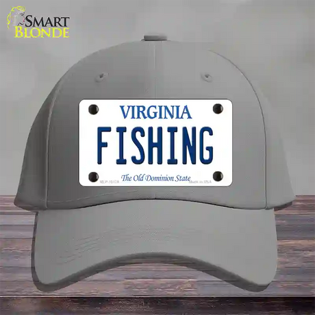 Fishing Virginia Novelty License Plate Hat Cotton / Gray