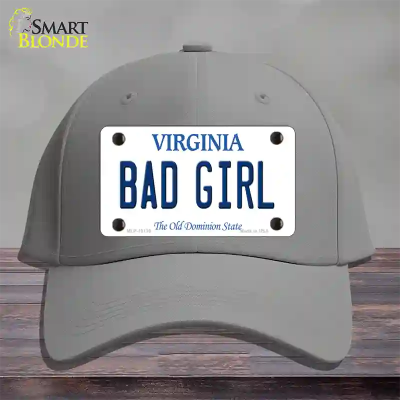 Bad Girl Virginia Novelty License Plate Hat Cotton / Gray