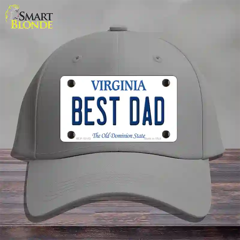 Best Dad Virginia Novelty License Plate Hat Cotton / Gray