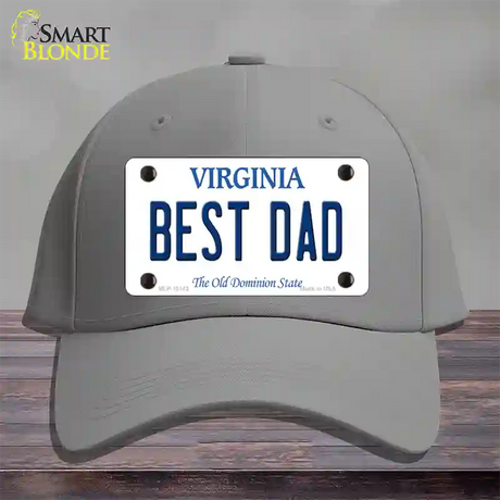 Best Dad Virginia Novelty License Plate Hat Cotton / Gray