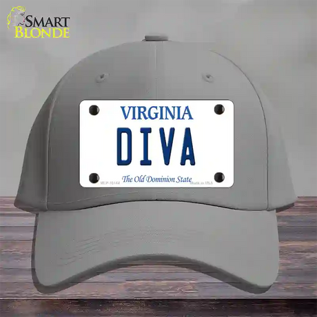 Diva Virginia Novelty License Plate Hat Cotton / Gray