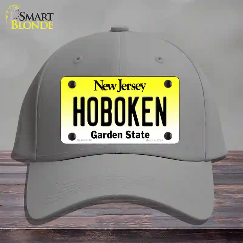 Hoboken New Jersey Novelty License Plate Hat Cotton / Gray