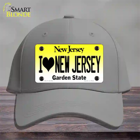 I Love New Jersey Novelty License Plate Hat Cotton / Gray