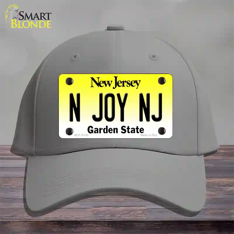 N Joy NJ New Jersey Novelty License Plate Hat Cotton / Gray