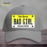 Bad Girl New Jersey Novelty License Plate Hat Cotton / Gray