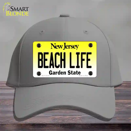 Beach Life New Jersey Novelty License Plate Hat Cotton / Gray