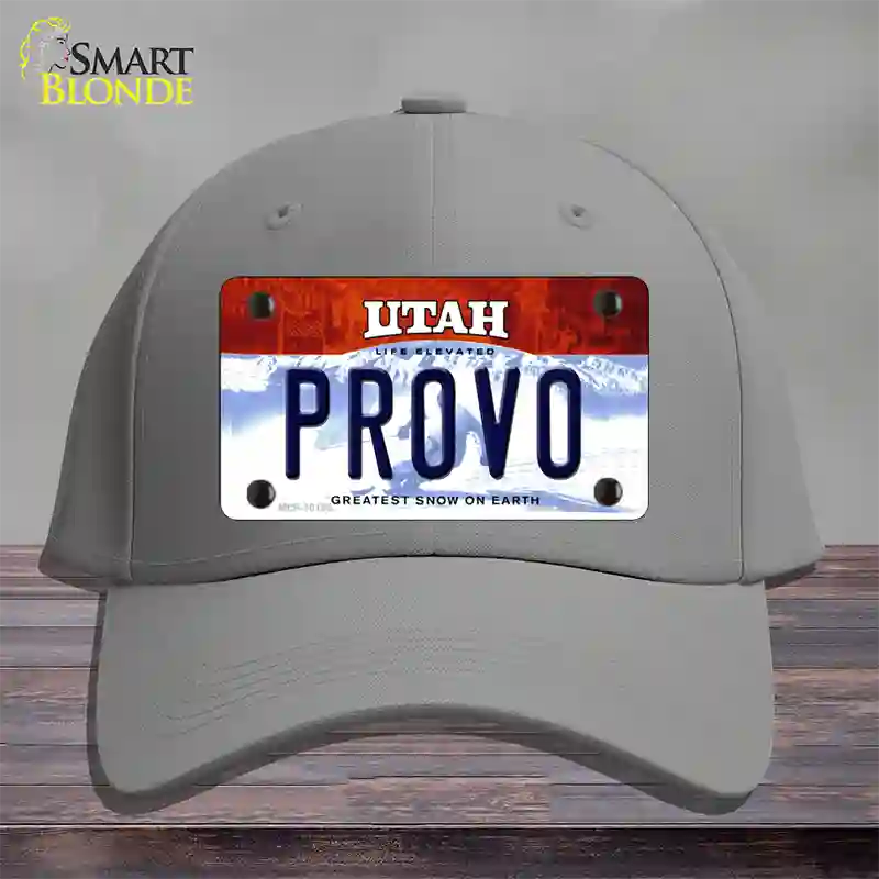 Provo Utah Novelty License Plate Hat Cotton / Gray