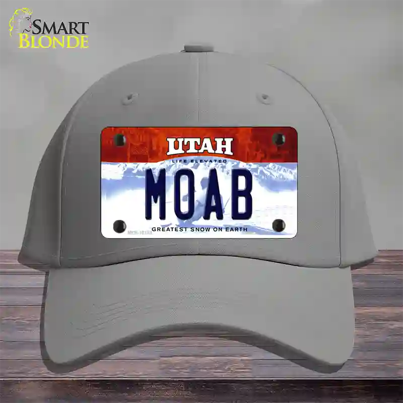 Moab Utah Novelty License Plate Hat Cotton / Gray