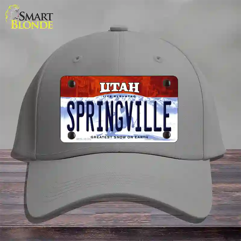 Springville Utah Novelty License Plate Hat Cotton / Gray