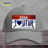 I Love Utah Novelty License Plate Hat Cotton / Gray