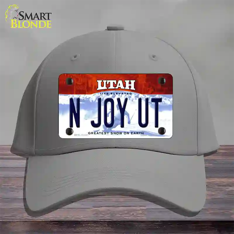 N Joy UT Utah Novelty License Plate Hat Cotton / Gray