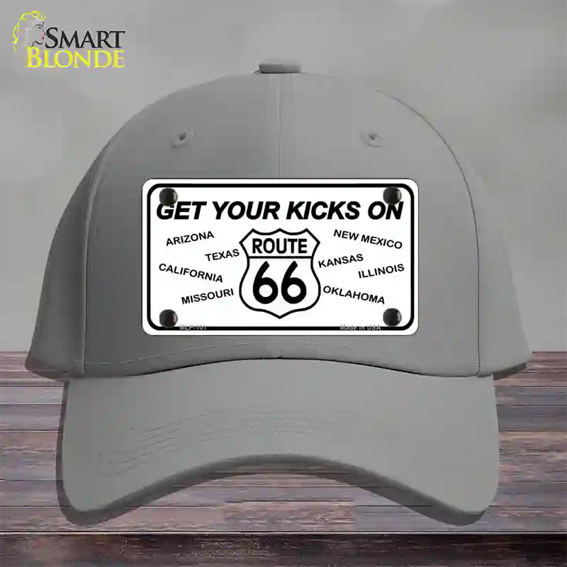 Get Your Kicks On 66 Novelty License Plate Hat Cotton / Gray