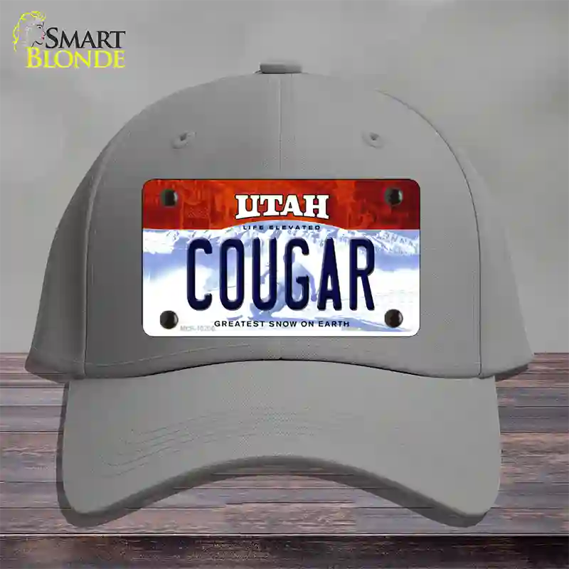 Cougar Utah Novelty License Plate Hat Cotton / Gray