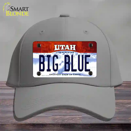 Big Blue Utah Novelty License Plate Hat Cotton / Gray