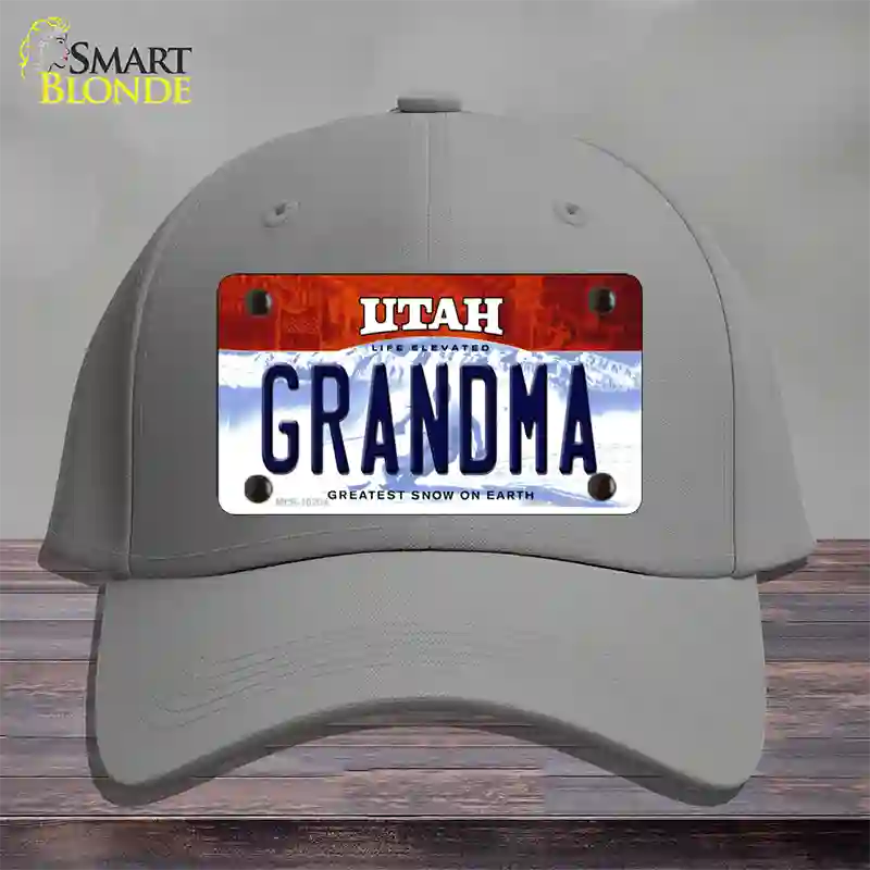 Grandma Utah Novelty License Plate Hat Cotton / Gray