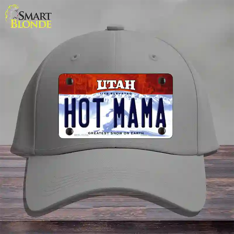 Hot Mama Utah Novelty License Plate Hat Cotton / Gray