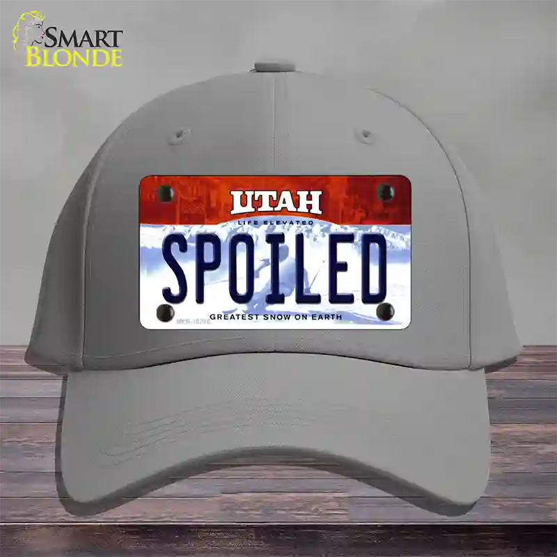 Spoiled Utah Novelty License Plate Hat Cotton / Gray