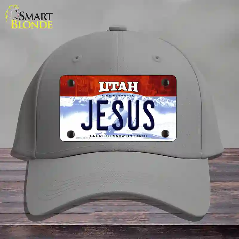 Jesus Utah Novelty License Plate Hat Cotton / Gray