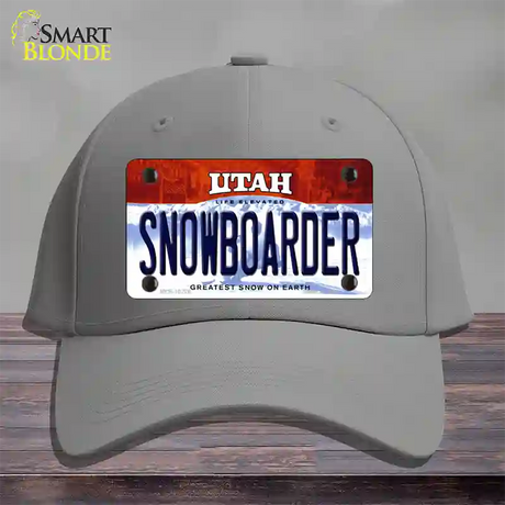 Snowboarder Utah Novelty License Plate Hat Cotton / Gray