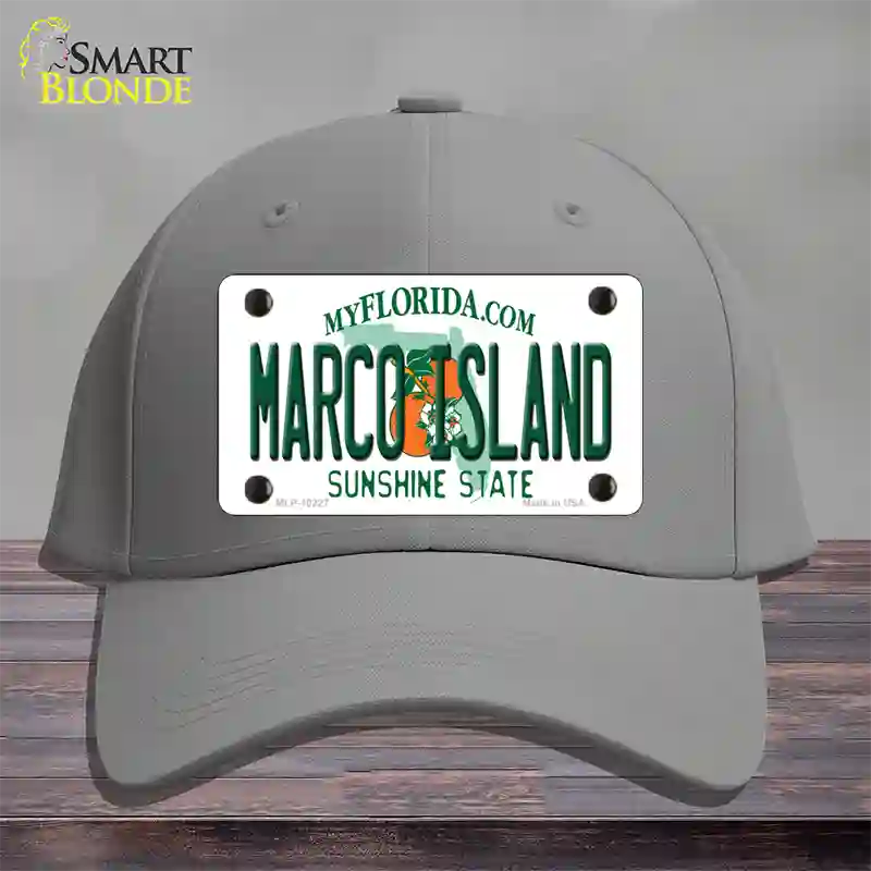 Marco Island Florida Novelty License Plate Hat Cotton / Gray