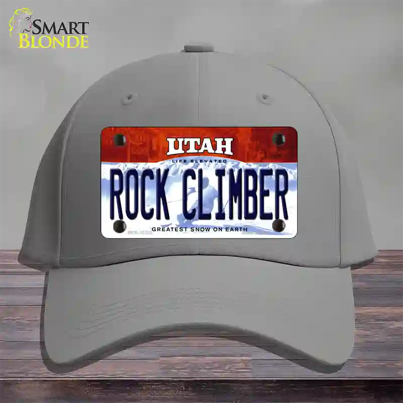 Rock Climber Utah Novelty License Plate Hat Cotton / Gray