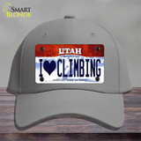 I Love Climbing Utah Novelty License Plate Hat Cotton / Gray