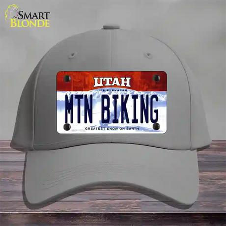 Mtn Biking Utah Novelty License Plate Hat Cotton / Gray