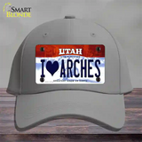 I Love Arches Utah Novelty License Plate Hat Cotton / Gray