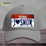 I Love Snow Utah Novelty License Plate Hat Cotton / Gray