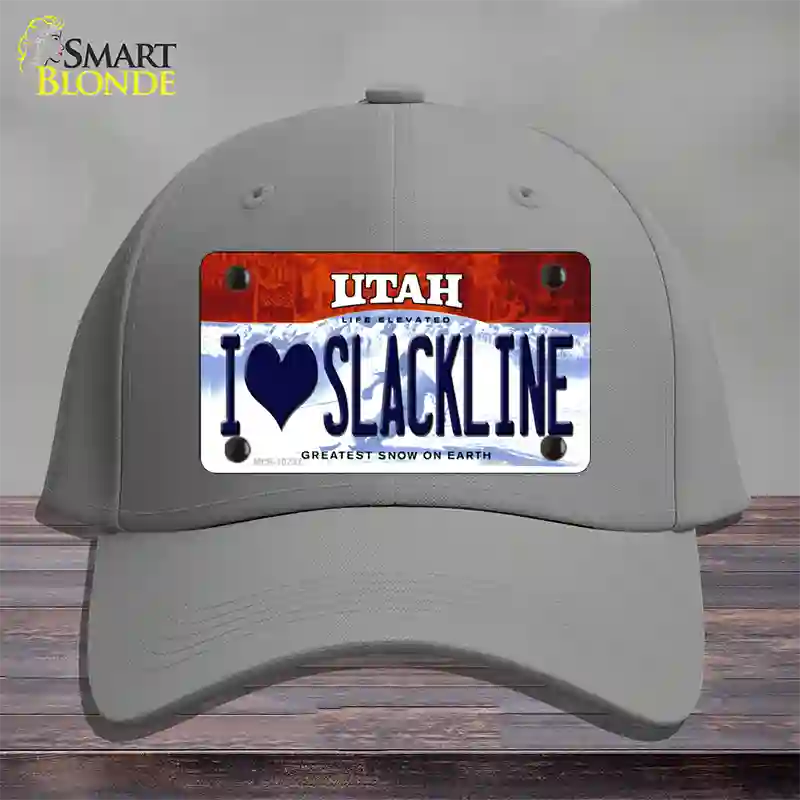 I Love Slackline Utah Novelty License Plate Hat Cotton / Gray