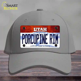 Porcupine Rim Utah Novelty License Plate Hat Cotton / Gray